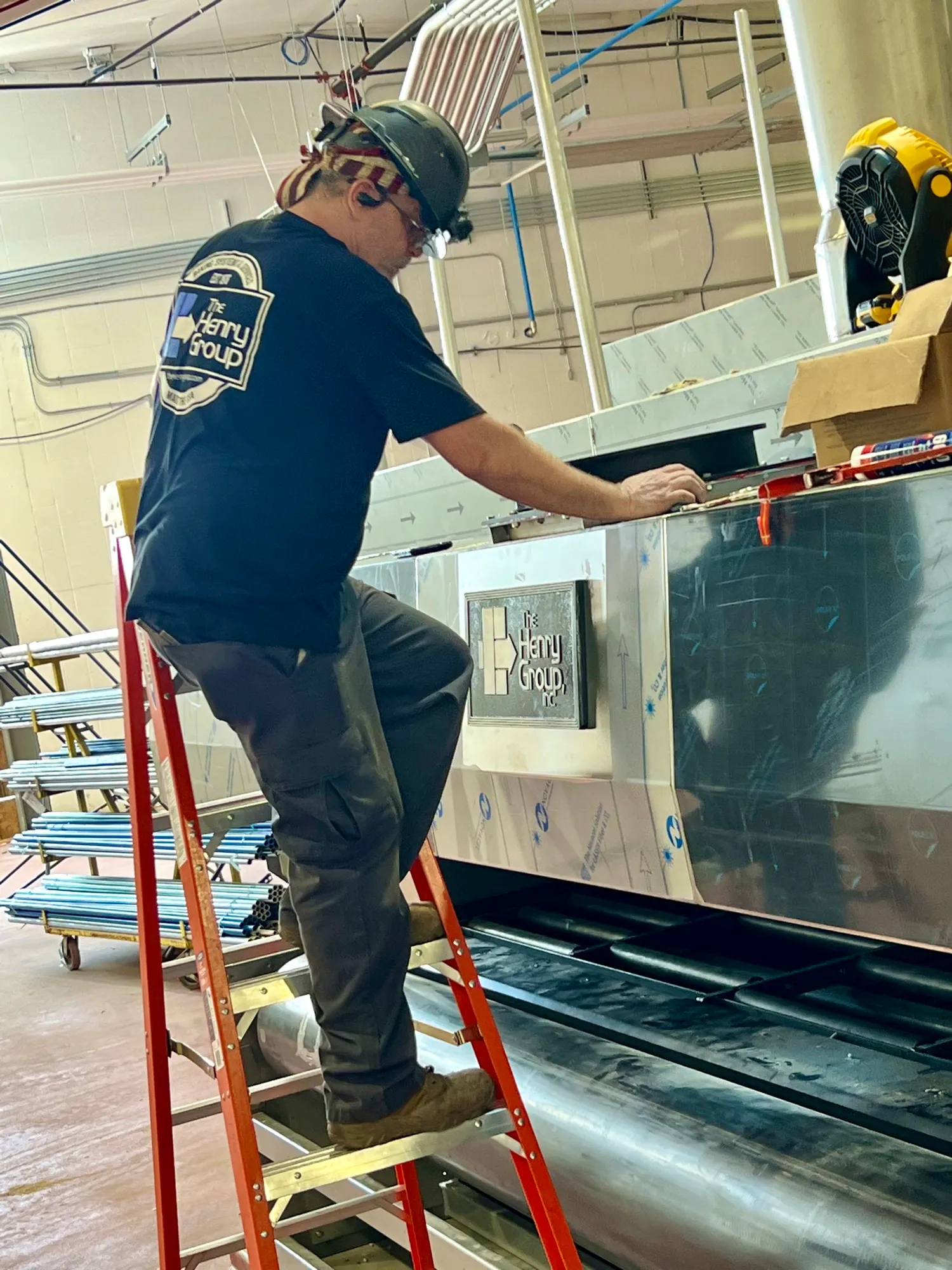 THG crew installing bakery equipment
